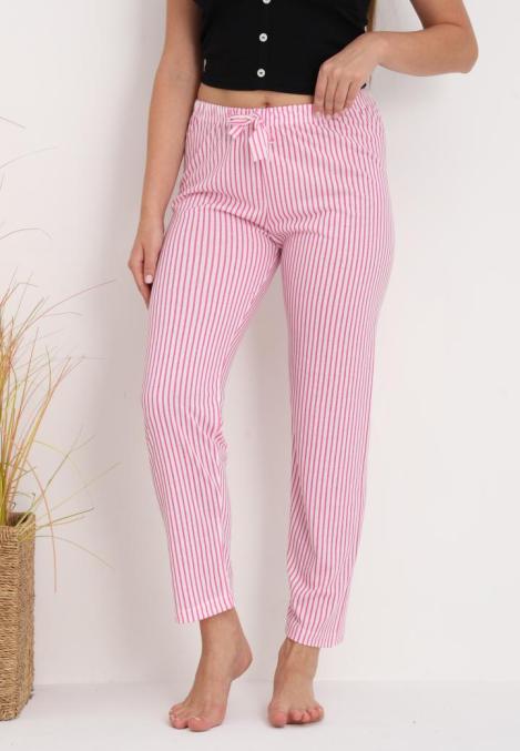 Pantaloni de Pijama Dama ,Culoare Roz cu Alb,Engros